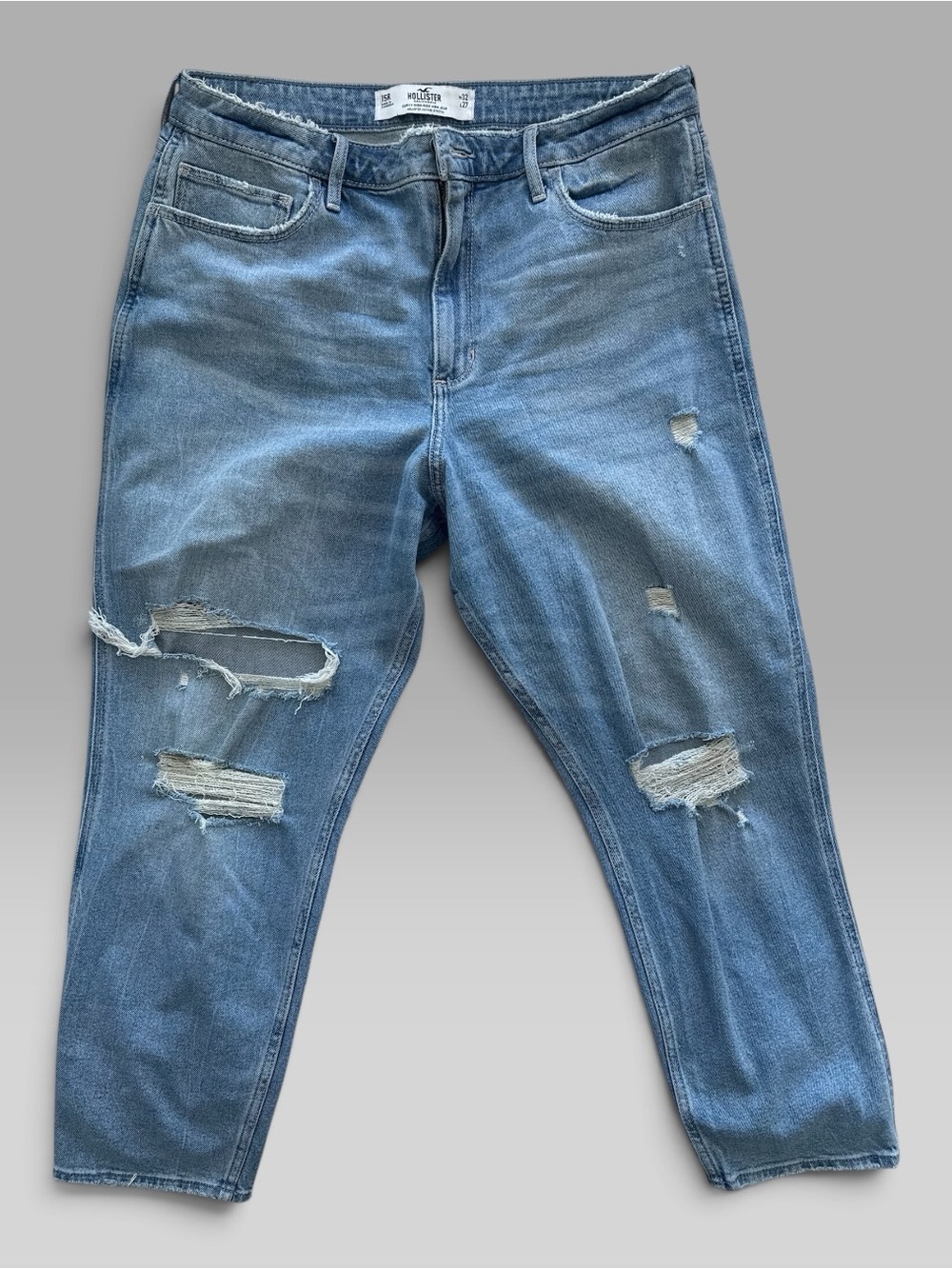Hollister Women's High Rise Distressed Mom Jeans